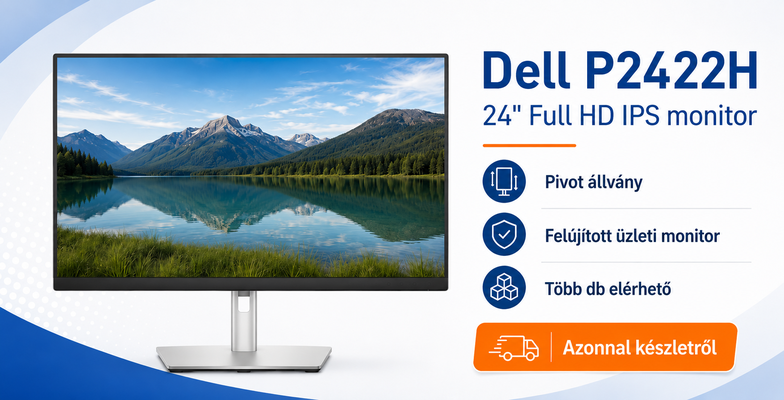 Dell P2422H 24 colos Full HD IPS felújított monitor 2 év garanciával