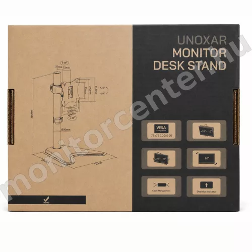 UNOXAR VESA monitor talp – állítható, pivot funkciós monitor állvány 17–27" kijelzőkhöz