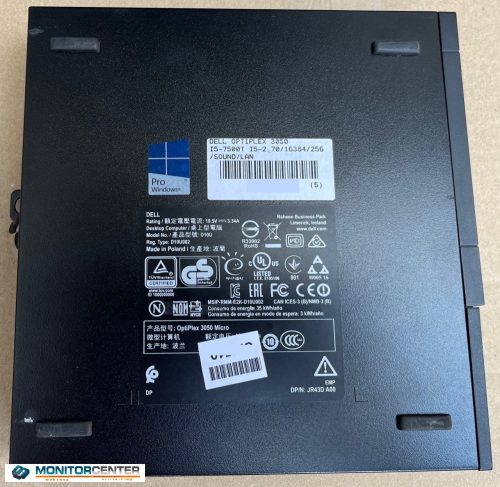 Használt számítógép Dell Optiplex 3050 Micro I5-7500T | 8GB | 256GB SSD wifi Bluetooth